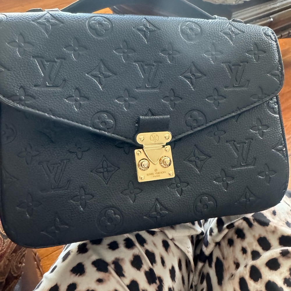 Elegant Black  Monogram Satchel